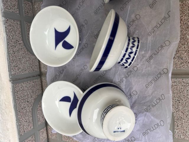 Juego 6 tazas Sargadelos azul y blanco