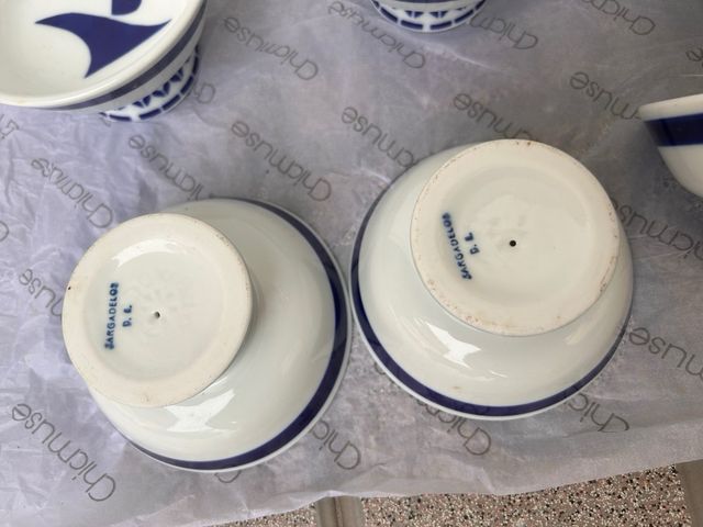 Juego 6 tazas Sargadelos azul y blanco