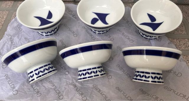 Juego 6 tazas Sargadelos azul y blanco
