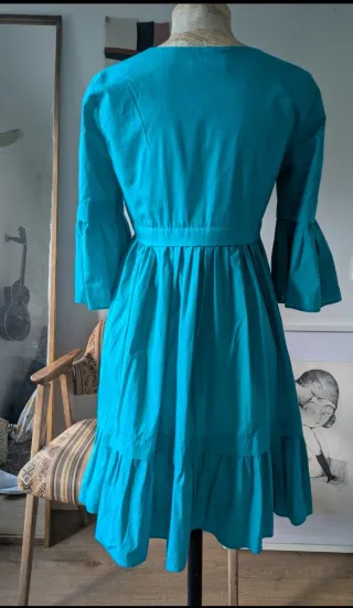 Vestido corto Twinset azul turquesa