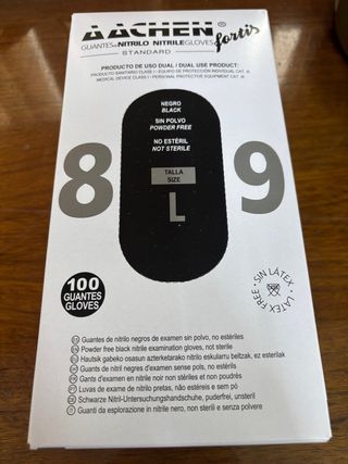 Guantes Nitrilo AACHEN Negro Talla L
