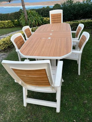 Conjunto mesa y sillas PVC para Jardín o terraza