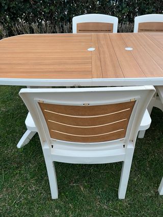 Conjunto mesa y sillas PVC para Jardín o terraza