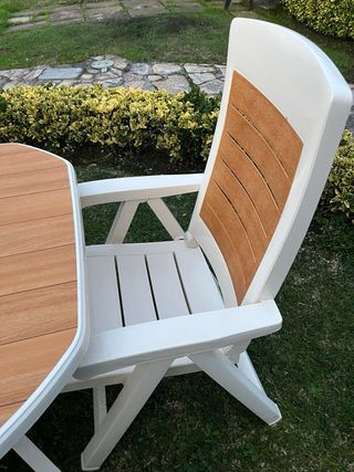 Conjunto mesa y sillas PVC para Jardín o terraza