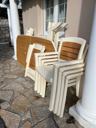 Conjunto mesa y sillas PVC para Jardín o terraza
