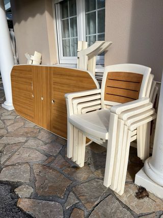 Conjunto mesa y sillas PVC para Jardín o terraza