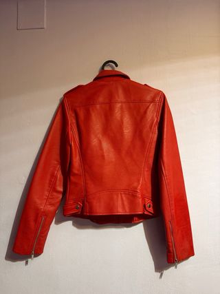 Cazadora Biker Zara Roja