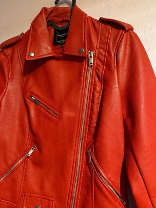 Cazadora Biker Zara Roja