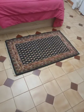 Tappeto persiano in lana e seta fatto a mano 125 x 75