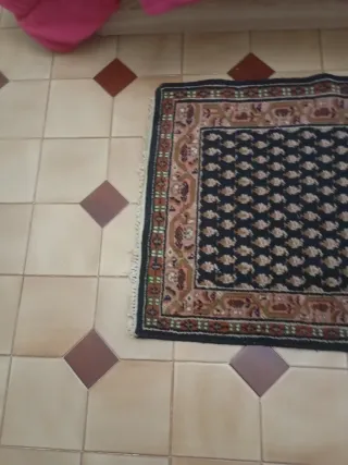 Tappeto persiano in lana e seta fatto a mano 125 x 75