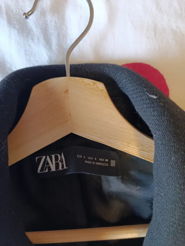 Abrigo paño Zara negro