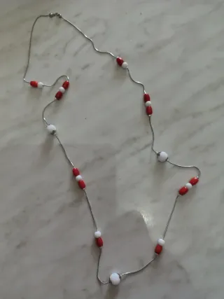 Collana acciaio e pietre naturali