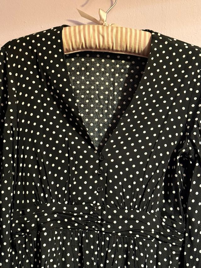 Vestido midi lunares Mango