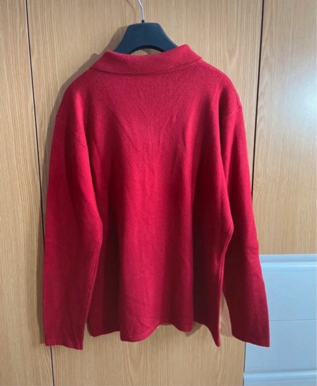 Maglione rosso con zip