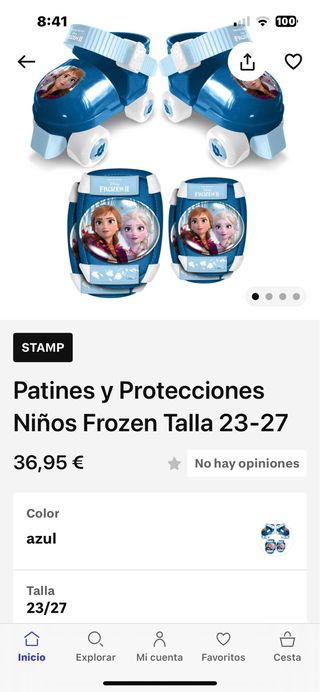 Patines y protecciones Frozen Talla 23-27
