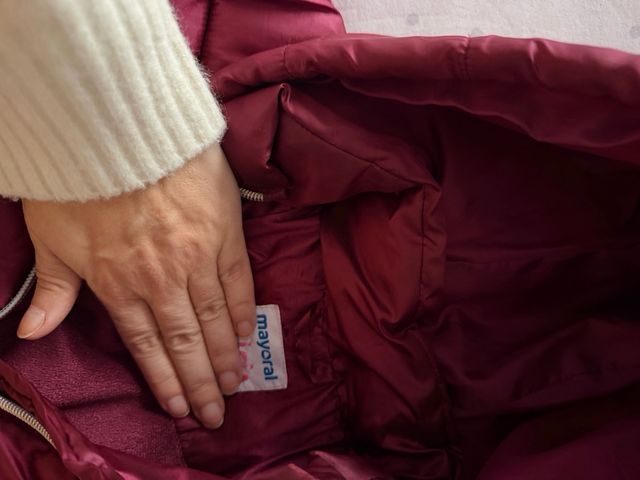 Abrigo niña Mayoral burdeos talla 10 140cm