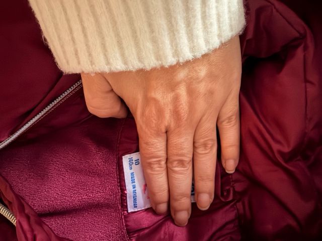 Abrigo niña Mayoral burdeos talla 10 140cm