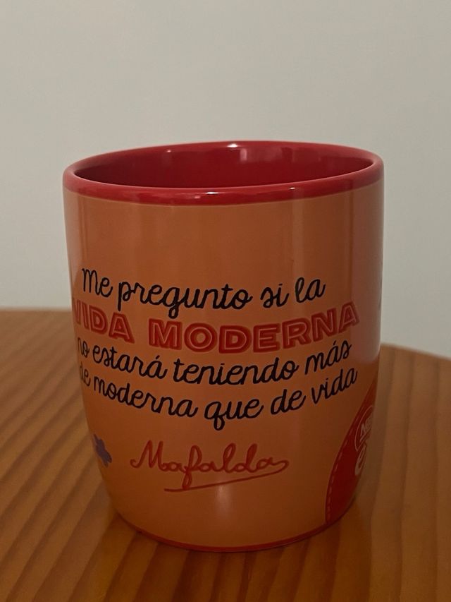 Taza Mafalda con frase cerámica