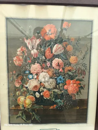 Stampa floreale con cornice