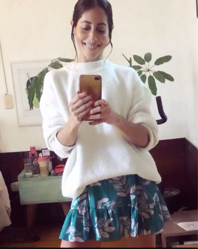 Minifalda seda estampada