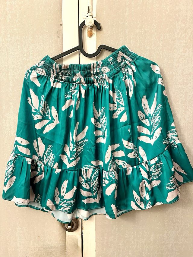 Minifalda seda estampada