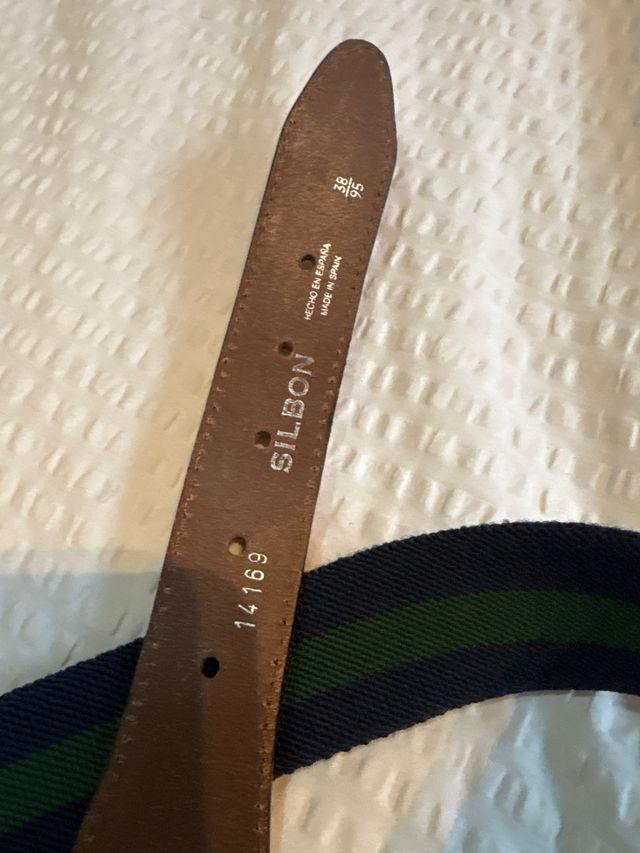 Cinturón Silbon Rayas Azul y Verde, talla 95