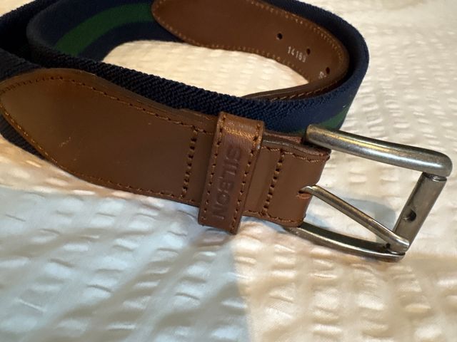 Cinturón Silbon Rayas Azul y Verde, talla 95