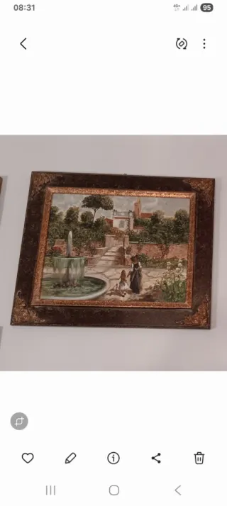 Coppia quadri dipinti con cornice in legno