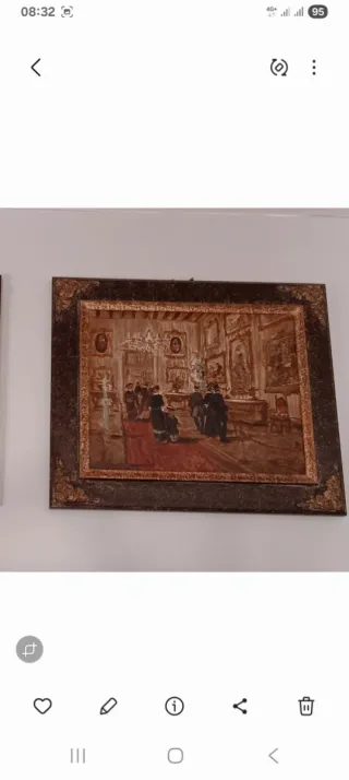 Coppia quadri dipinti con cornice in legno