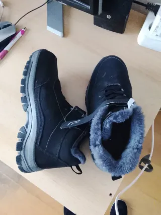 Botas Invierno Mujer Talla 37 Negras/Gris