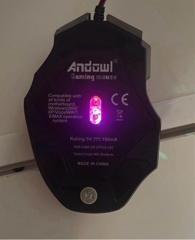 Mouse Gaming Andowl Nero/Rosso