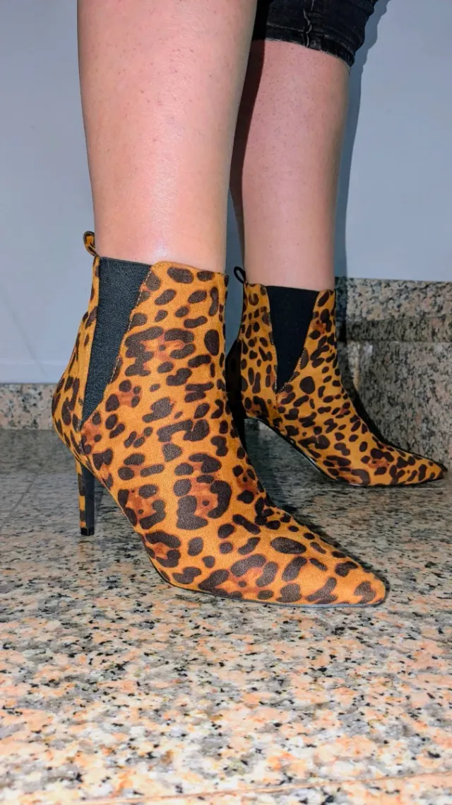 Botines Animal Print Tacón