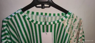 Jersey Zara Rayas Verdes y Blancas Talla M