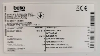 Nevera compacta Beko TSE1284N