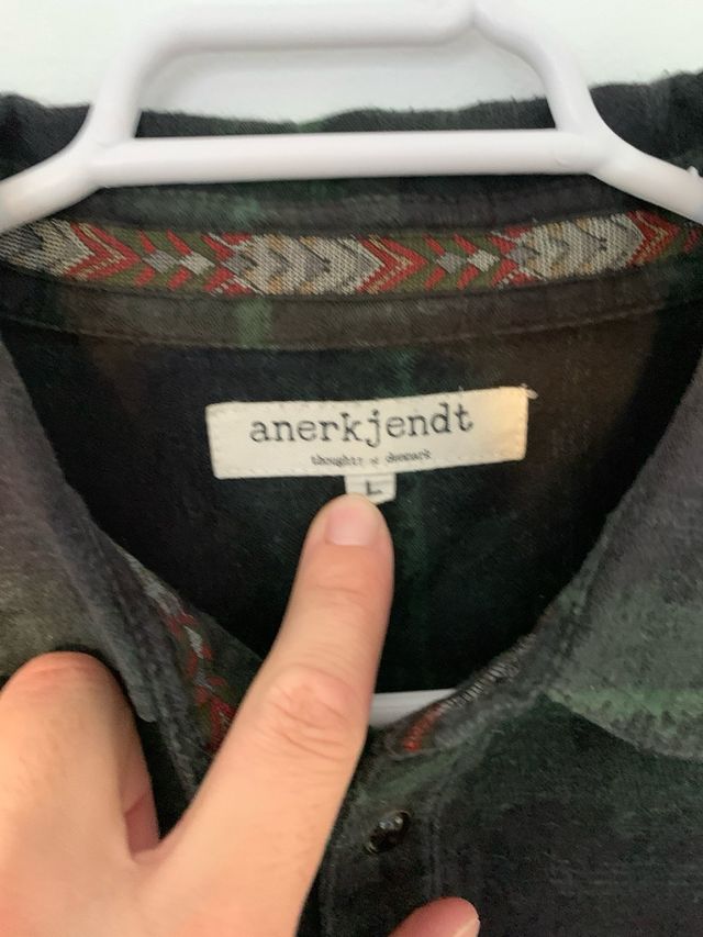 Camisa Anerkjendt Verde/Negra Talla L algodón