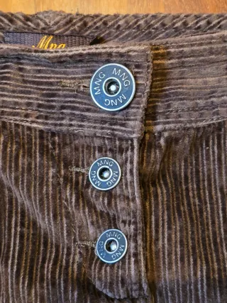 Minifalda Mango pana marrón Talla S