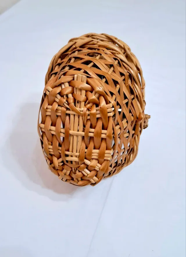 Juego Antiguo Mimbre Muñeca Sombreros Cestas