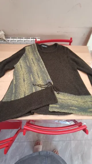 Jersey Lana Marrón y Verde Talla Única (XL/XXL)