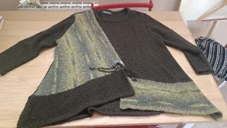 Jersey Lana Marrón y Verde Talla Única (XL/XXL)