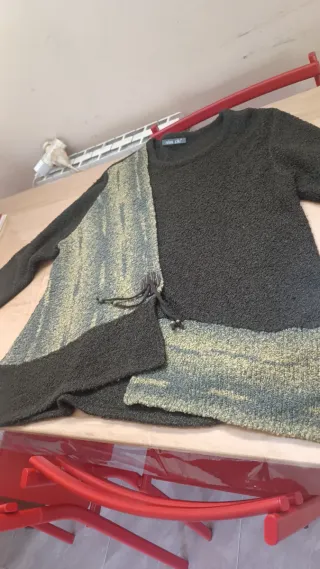 Jersey Lana Marrón y Verde Talla Única (XL/XXL)