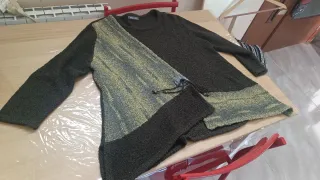 Jersey Lana Marrón y Verde Talla Única (XL/XXL)