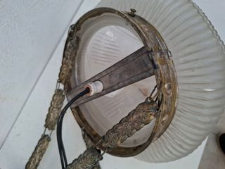 Lámpara antigua cristal y latón