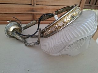 Lámpara antigua cristal y latón