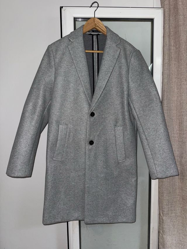 Abrigo largo Zara Talla S Gris