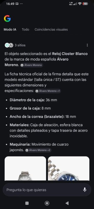 Reloj Álvaro Moreno Plata y Blanco