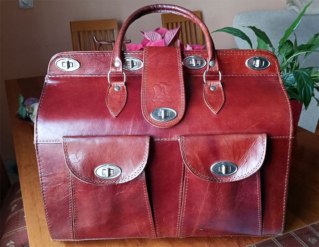 Borsa da viaggio in vera pelle