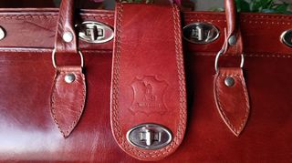 Bolso de viaje de piel auténtica