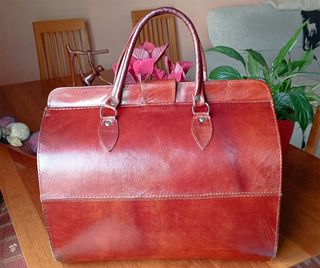 Bolso de viaje de piel auténtica