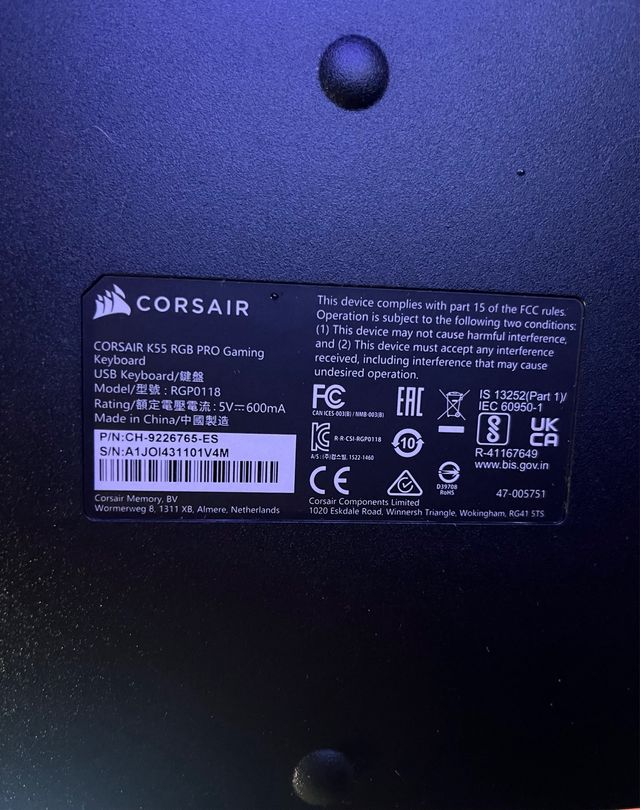 Teclado Gaming Corsair K55 RGB Pro