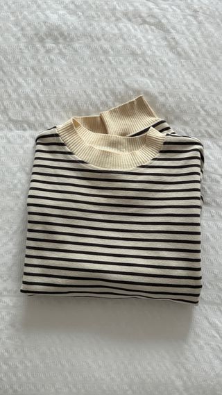 Jersey Mango Punto Rayas Oversize Cropped